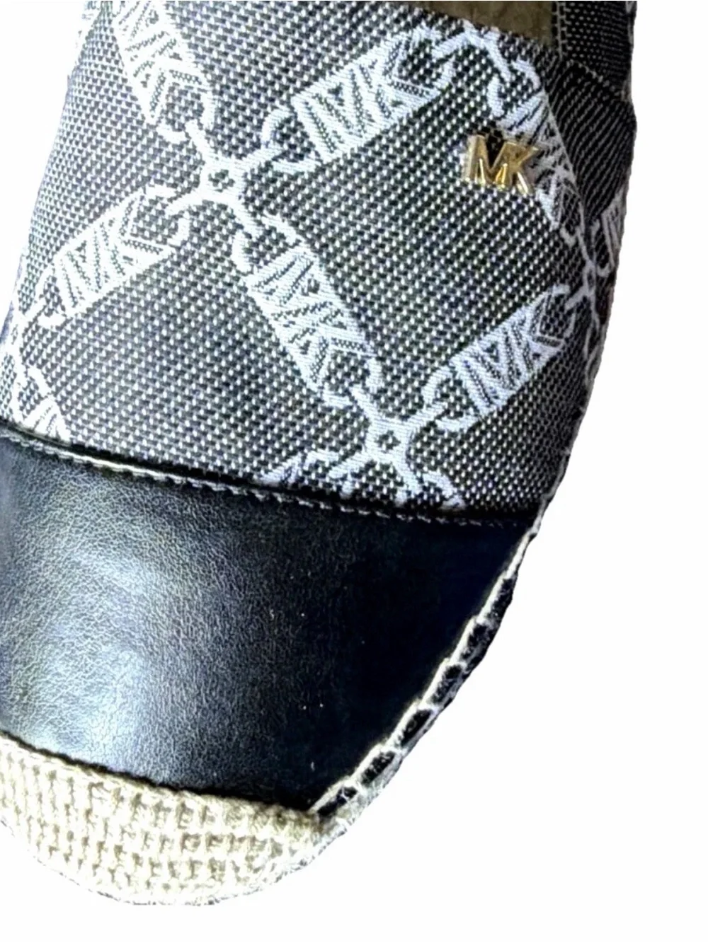 Michael Kors Black & Cream Logo Espadrille Slip-On